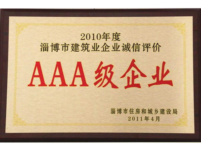 2010年诚信评价AAA