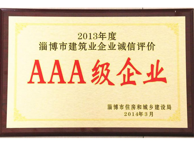 2013年诚信评价AAA