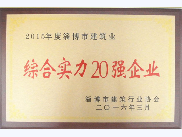 2015年度淄博市建筑业综合实力总承包20强企业(图1)