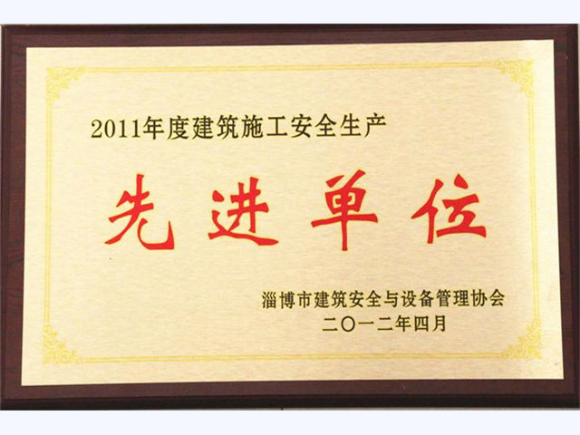 2011年建筑施工安全生产先进单位(图1)