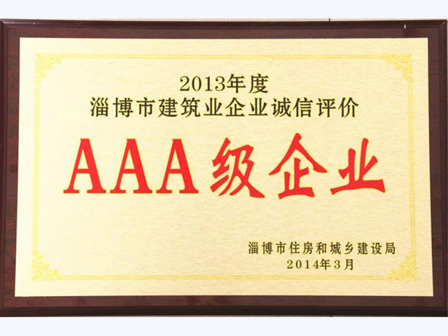 2013年诚信评价AAA级企业(图1)