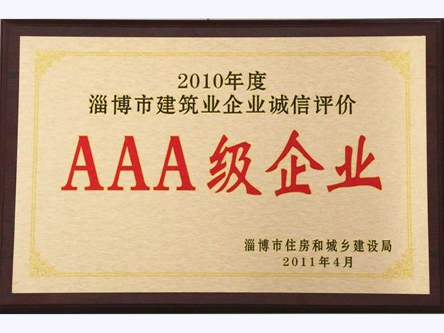 2010年诚信评价AAA级企业(图1)